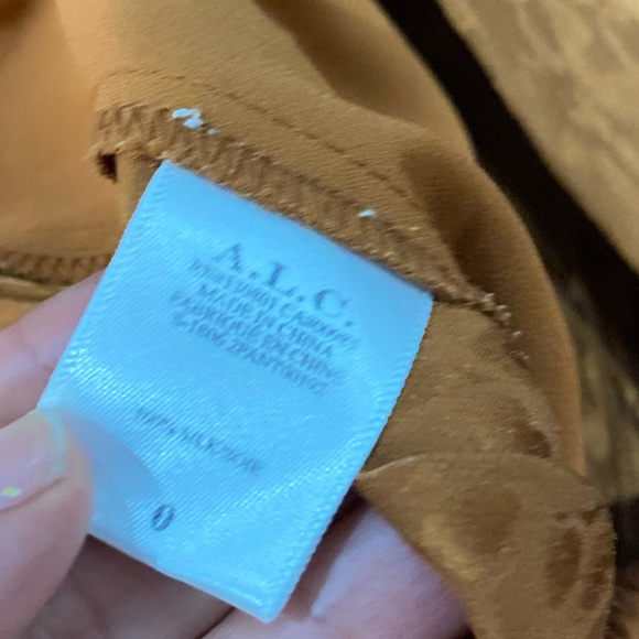 A.L.C Silk Jameson Bronze Animal Print Cropped Culotte Trouser Size 0 - Picture 11 of 13